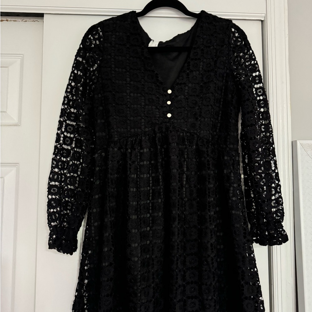 Dor L’ Dor Boutique Black Lace sleeve Dress